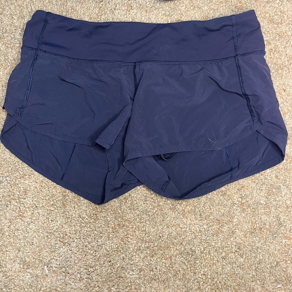 Lululemon size 4 navy running shorts